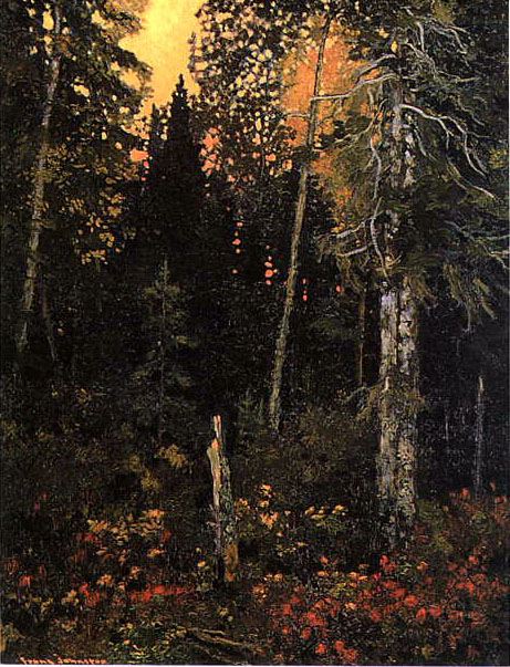 Frank Johnston - Sunset in the Bush